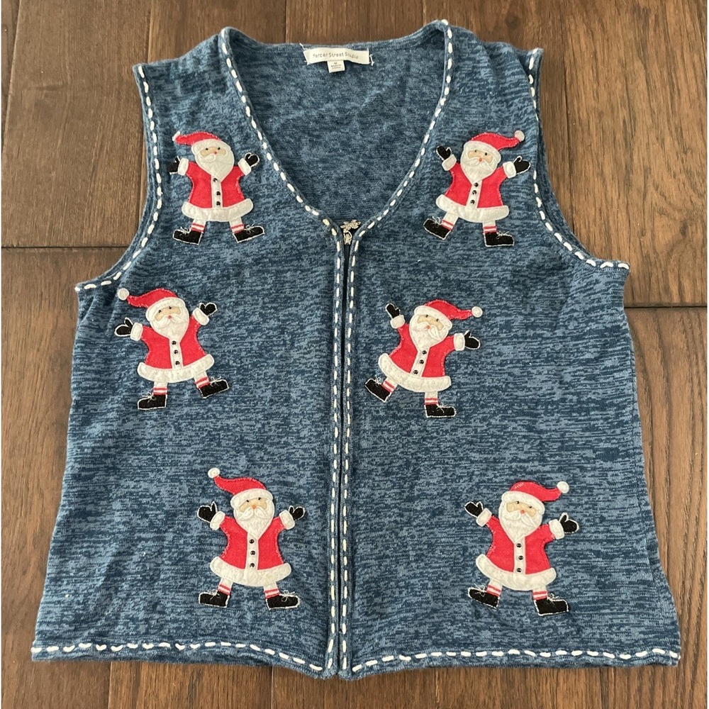 Women's Mercer Street Studio Christmas Ugly‎ Sweater Vest Sz M Cute